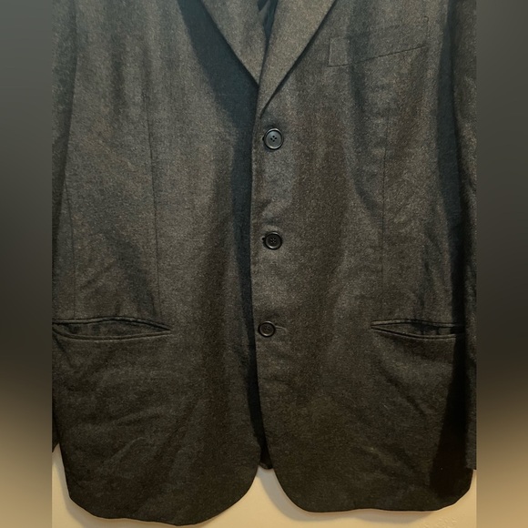 Giorgio Armani Classico Charcoal Gray Black Men's Wool & Cashmere Blazer 44R - Picture 3 of 16